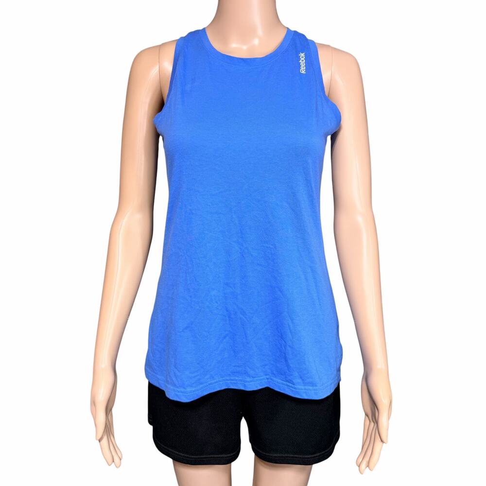 Reebok Womens Athletic Tank Top Shirt Sleeveless Racerback Sporty Blue Small